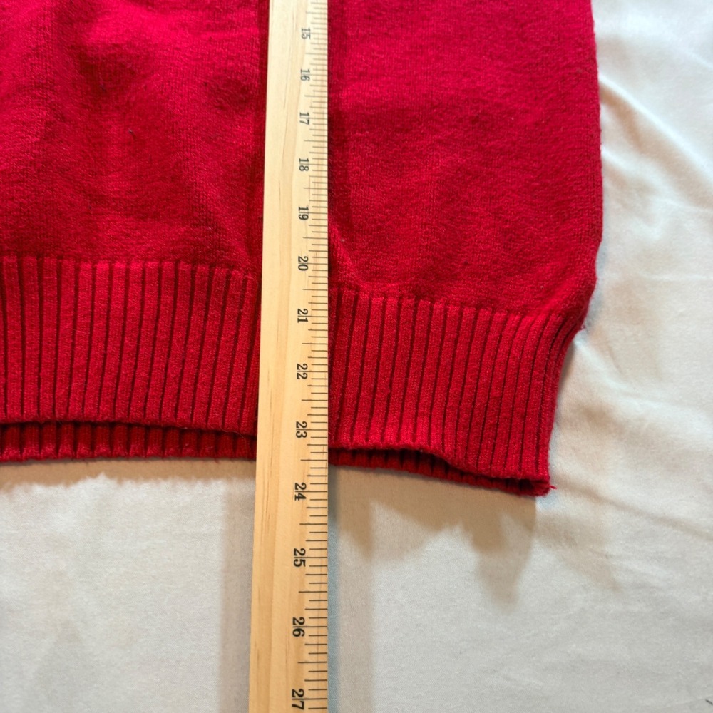 Rae Dunn Merry Sweater Womens XL Red Knit Holiday Pullover Festive Relaxed Fit - Picture 7 of 9